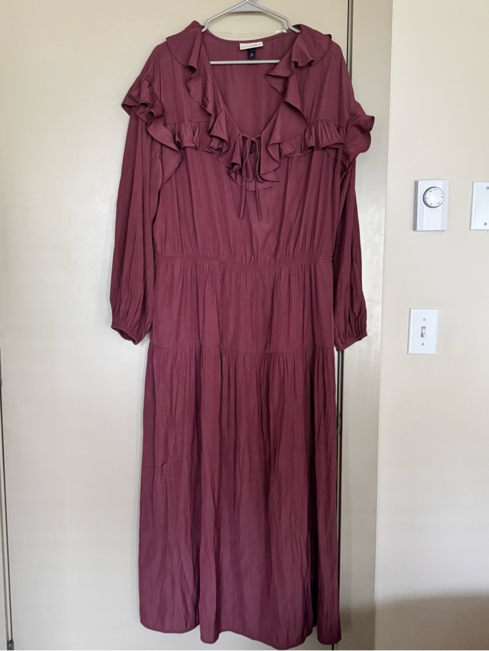 Universal Thread Mauve Ruffle-Tie Maxi Dress